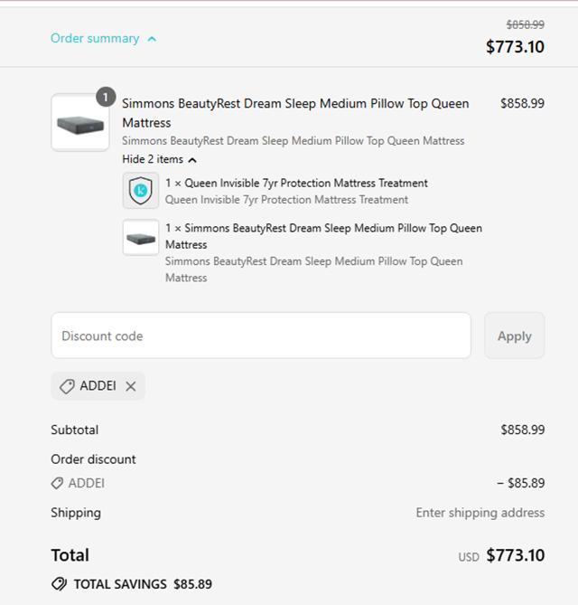 Kane's Furniture checkout page showing Kane's Furniture promo code box | Screenshot taken by SimplyCodes community member on Sep 15, 2025