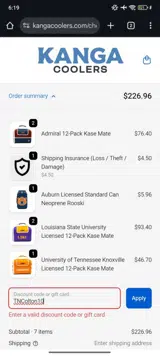 TNColton10 coupon verification screenshot