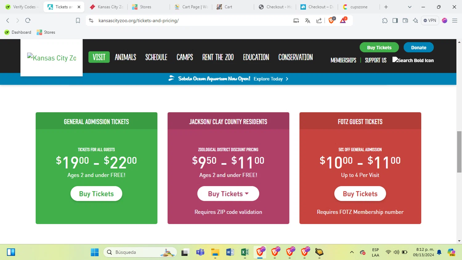 where to use Kansas City Zoo promo code box