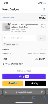 YUUKINA15 coupon verification screenshot