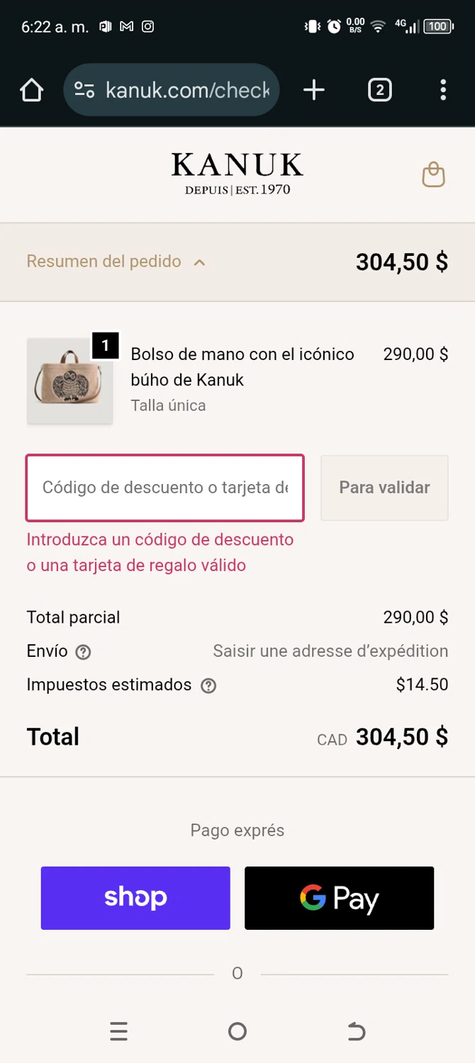 Kanuk discount code screenshot showing code 15%ONSALE applied at Kanuk checkout page. Uploaded by SimplyCodes community member TokenAce5969 on Dec 4, 2025