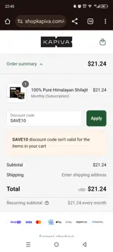 SAVE10 coupon verification screenshot