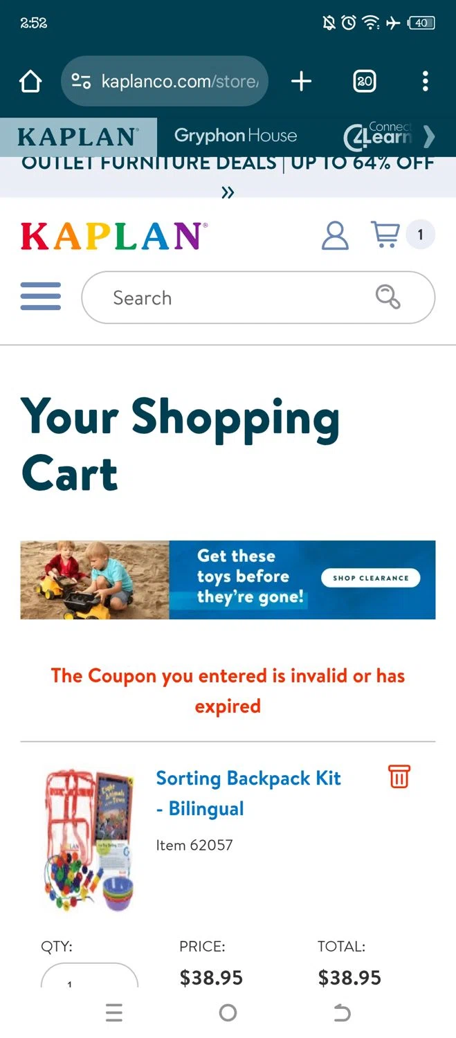 Kaplan Early Learning Company promo code screenshot showing code FREESHIP150 applied at Kaplan Early Learning Company checkout page. Uploaded by SimplyCodes community member WonderW on Apr 21, 2025