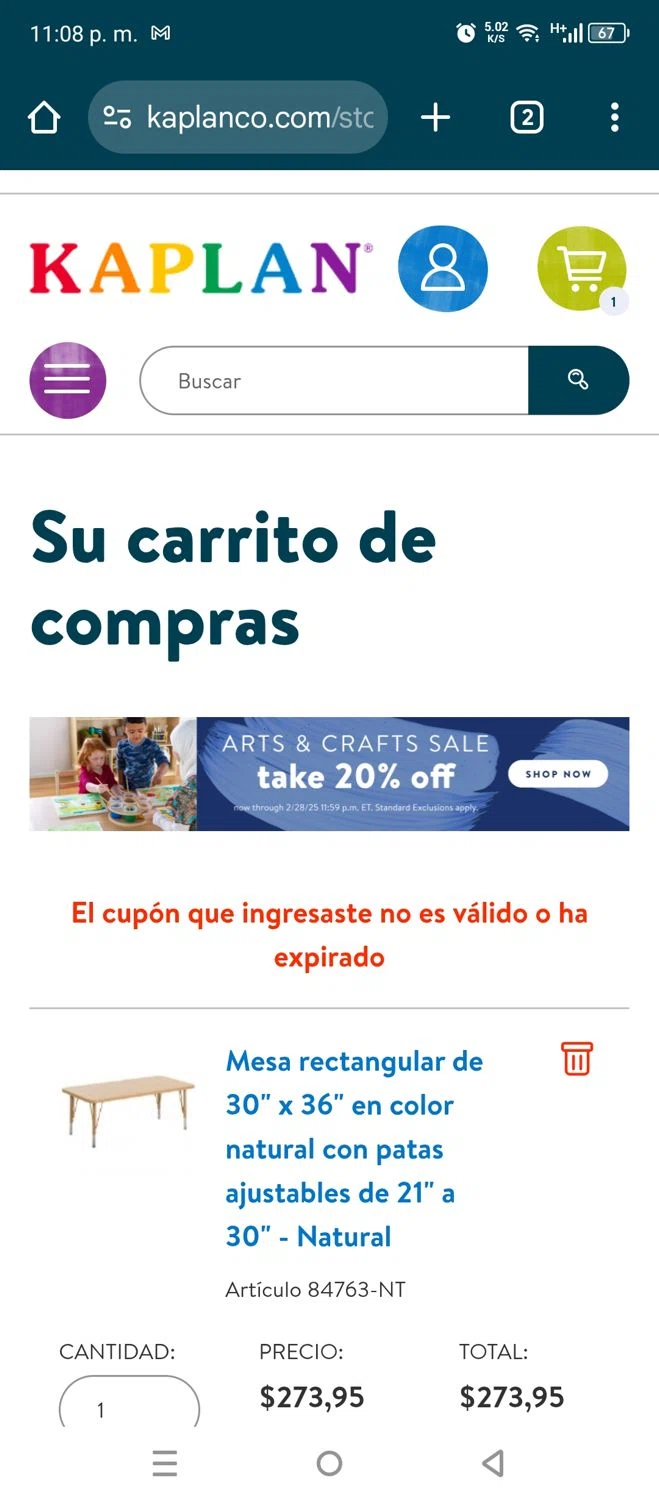 Kaplan Early Learning Company promo code screenshot showing code TAKE30 applied at Kaplan Early Learning Company checkout page. Uploaded by SimplyCodes community member 220919 on Feb 9, 2025