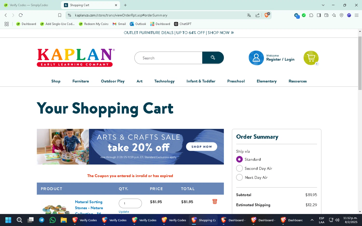 Kaplan Early Learning Company promo code screenshot showing code TAKE30 applied at Kaplan Early Learning Company checkout page. Uploaded by SimplyCodes community member WiseMaven8994 on Feb 9, 2025
