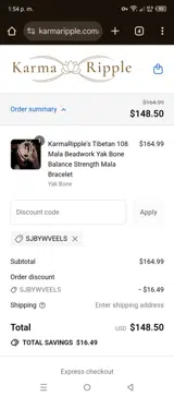 SJBYWVEELS coupon verification screenshot