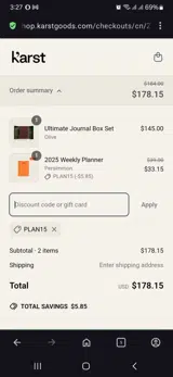 Karst Stone Paper coupon verification screenshot