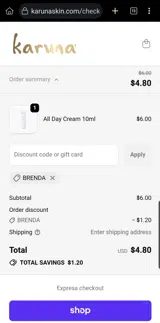 BRENDA coupon verification screenshot