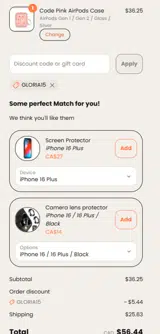 GLORIA15 coupon verification screenshot