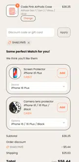SHAELYN15 coupon verification screenshot