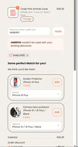 AMBER10 coupon verification screenshot