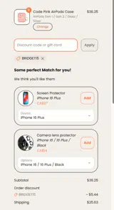 BRIDGET15 coupon verification screenshot