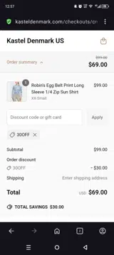 Kastel Denmark US coupon verification screenshot