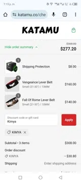 Katamu coupon verification screenshot