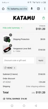 Katamu coupon verification screenshot