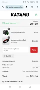 Katamu coupon verification screenshot