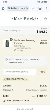 FULLTIMESWEETY coupon verification screenshot