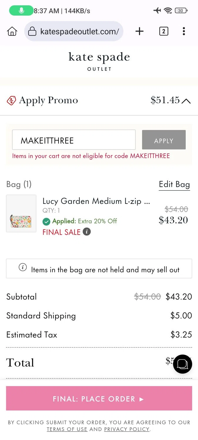 Kate Spade Outlet Promo Codes 20 Off Coupon Codes in August 2024