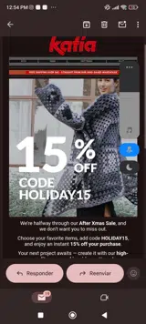 HOLIDAY15 coupon verification screenshot
