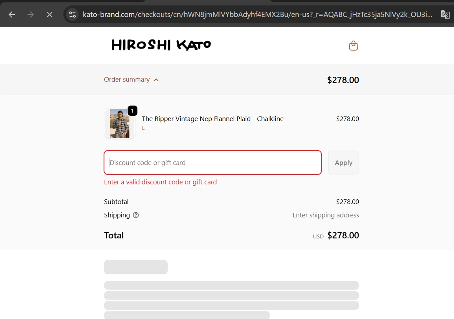 HIROSHI KATO discount code screenshot showing code THANKYOU21 applied at HIROSHI KATO checkout page. Uploaded by SimplyCodes community member CoinOwl5103 on Feb 13, 2026