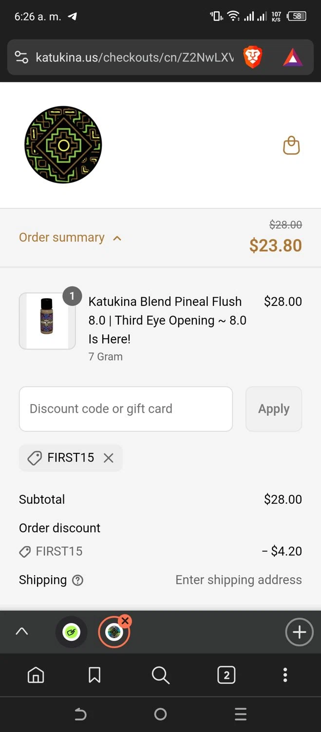 Katukina.us promo code screenshot showing code FIRST15 applied at Katukina.us checkout page. Uploaded by SimplyCodes community member Leannysv7lla on Mar 22, 2025