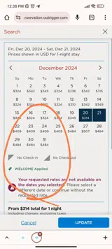 WELCOME coupon verification screenshot