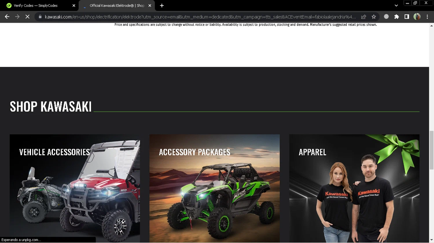 Kawasaki checkout page showing Kawasaki promo code box | Screenshot taken by SimplyCodes community member on Jan 10, 2025