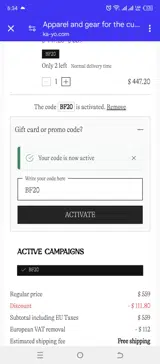 BF20 coupon verification screenshot