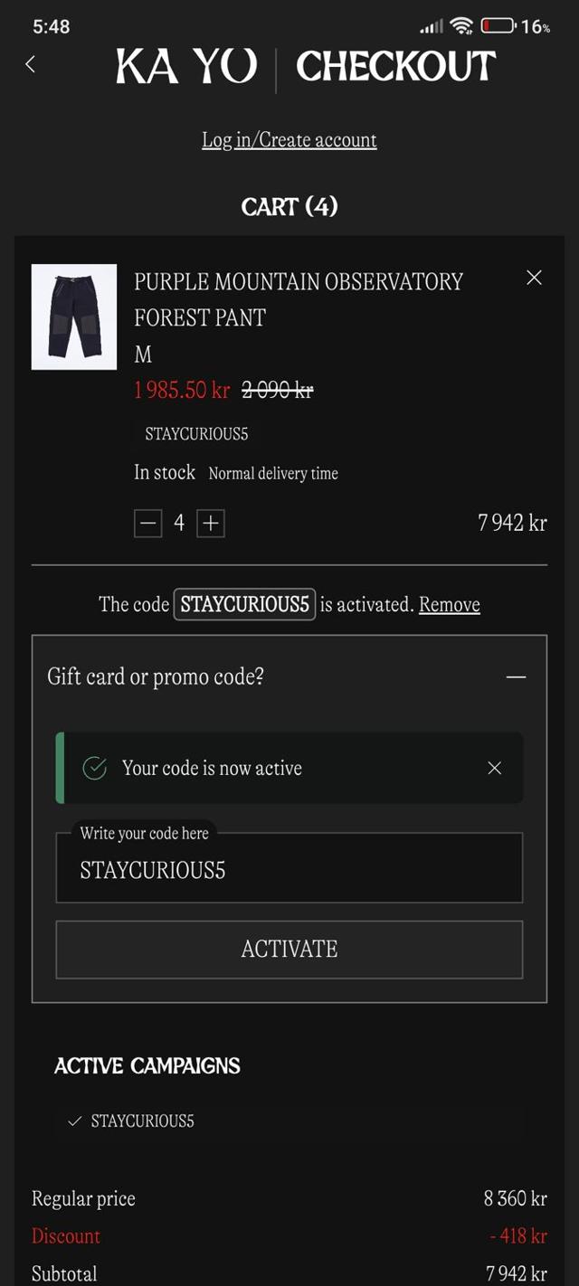 KA-YO checkout page showing KA-YO promo code box | Screenshot taken by SimplyCodes community member on Apr 10, 2025