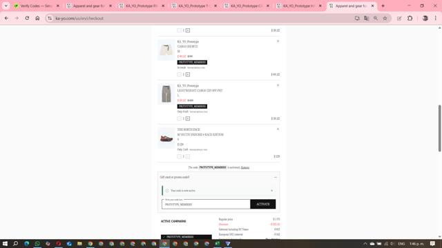 KA-YO checkout page showing KA-YO promo code box | Screenshot taken by SimplyCodes community member on Sep 5, 2025