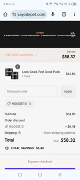 Kayode coupon verification screenshot