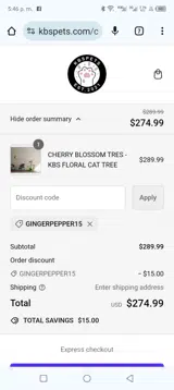 Gingerpepper15 coupon verification screenshot