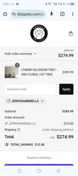 JERRYBAMBIBELLA coupon verification screenshot