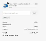Kannapolis Cannon Ballers coupon verification screenshot