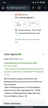 REDSSTM26 coupon verification screenshot