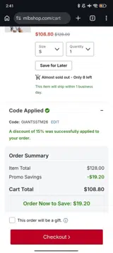 Kansas City Royals coupon verification screenshot