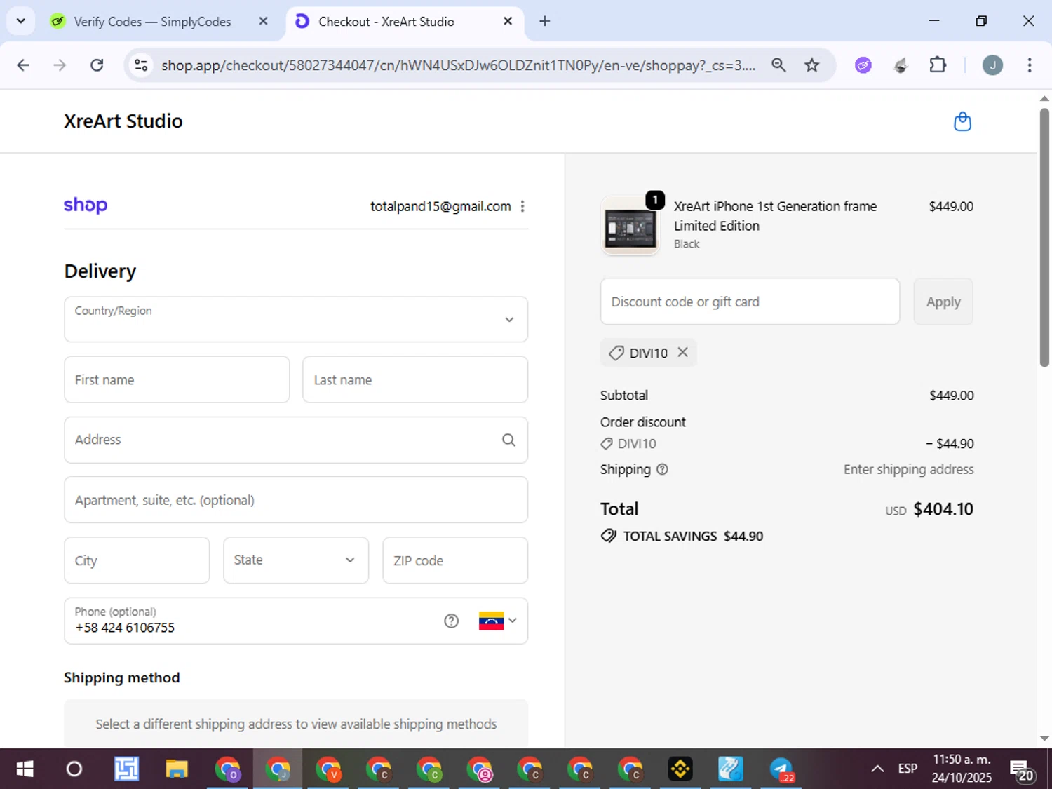 Keeko Oral Care promo code screenshot showing code PRELUV applied at Keeko Oral Care checkout page. Uploaded by SimplyCodes community member ValueTracker8384 on Oct 24, 2025