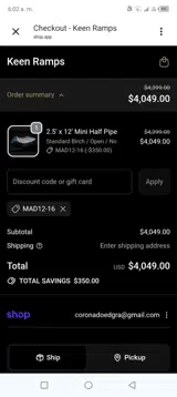 Mad12-16 coupon verification screenshot