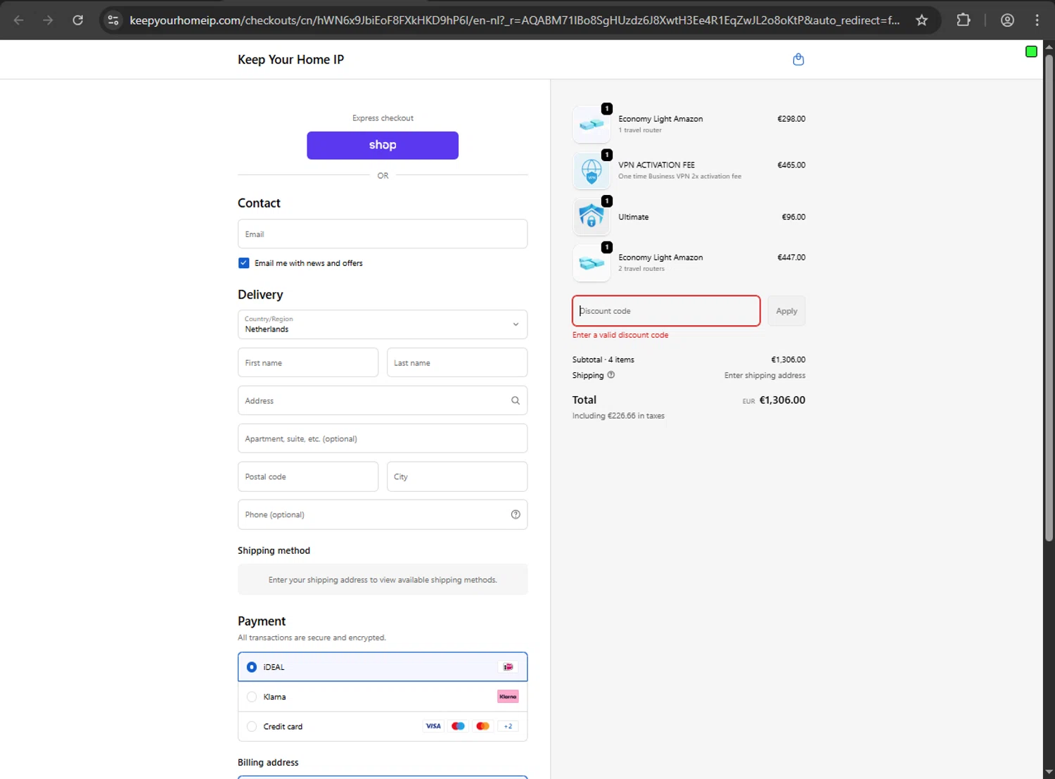 Keep Your Home IP promo code screenshot showing code HOLIDAY15 applied at Keep Your Home IP checkout page. Uploaded by SimplyCodes community member artritis on Dec 28, 2025