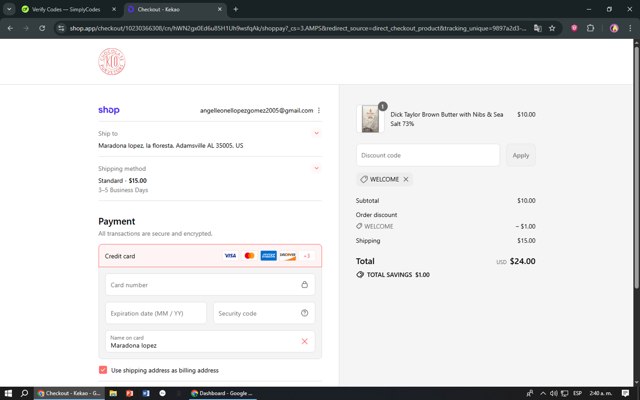 Kekao checkout page showing Kekao discount code box | Screenshot taken by SimplyCodes community member on Sep 7, 2025
