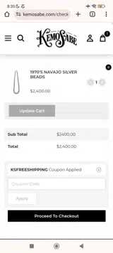 KSFREESHIPPING coupon verification screenshot