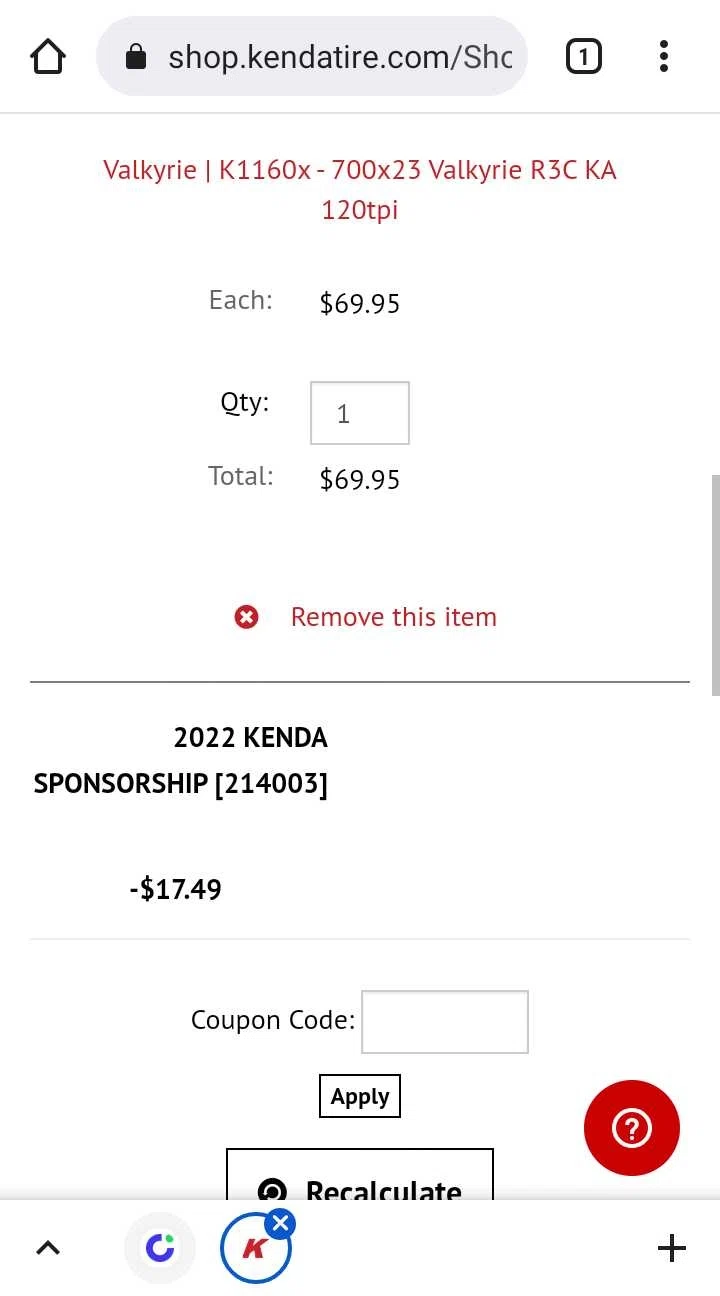 where to use Kenda promo code box