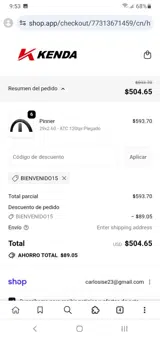 WELCOME15 coupon verification screenshot