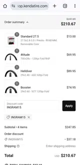Kenda Tire coupon verification screenshot