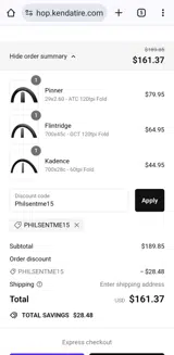 Kenda Tire coupon verification screenshot