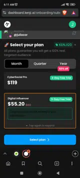 KENJI20 coupon verification screenshot