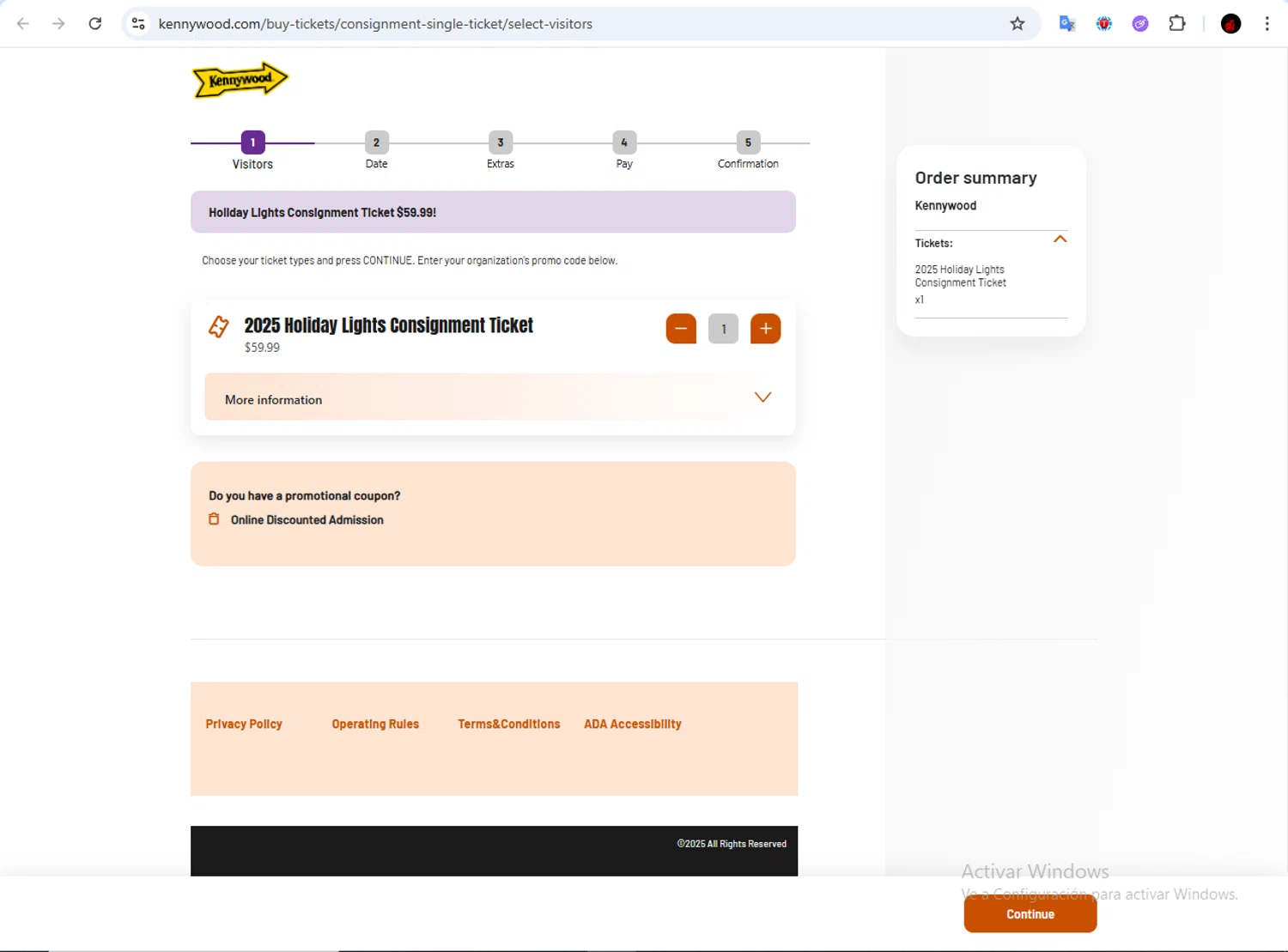 Kennywood promo code screenshot showing code stanwoodfcu applied at Kennywood checkout page. Uploaded by SimplyCodes community member Francisco01 on Dec 28, 2025