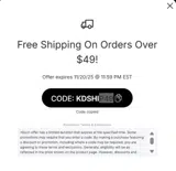 KDSHIP49 coupon verification screenshot