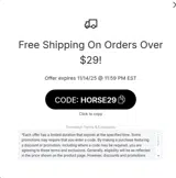 HORSE29 coupon verification screenshot