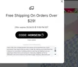 HORSE29 coupon verification screenshot